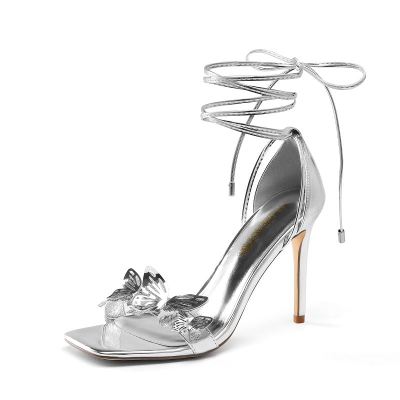 Butterfly Lace-Up Stiletto High Heels-Dream Pairs